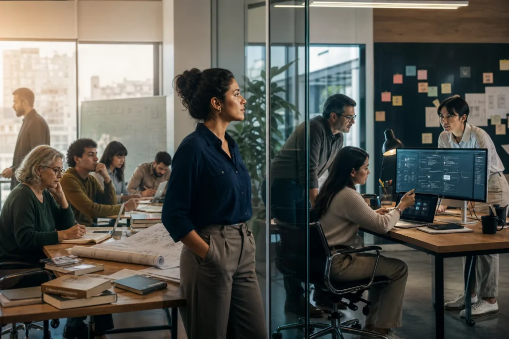 Profesionales con talento subutilizado frente a un equipo que integra inteligencia artificial